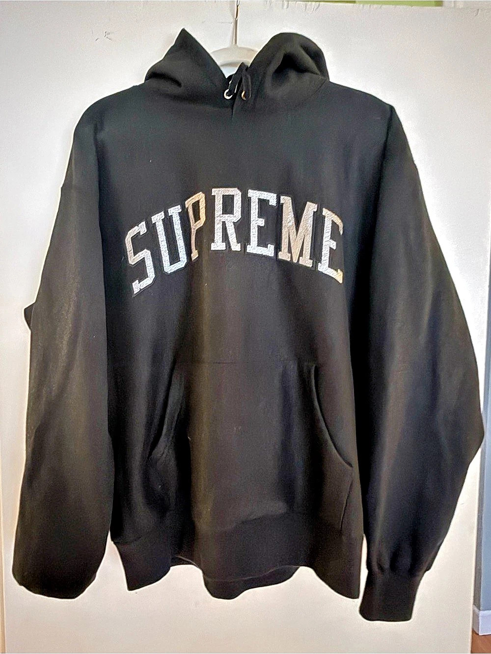 Supreme Glitter Arc Hooded Sweatshirt Black Large